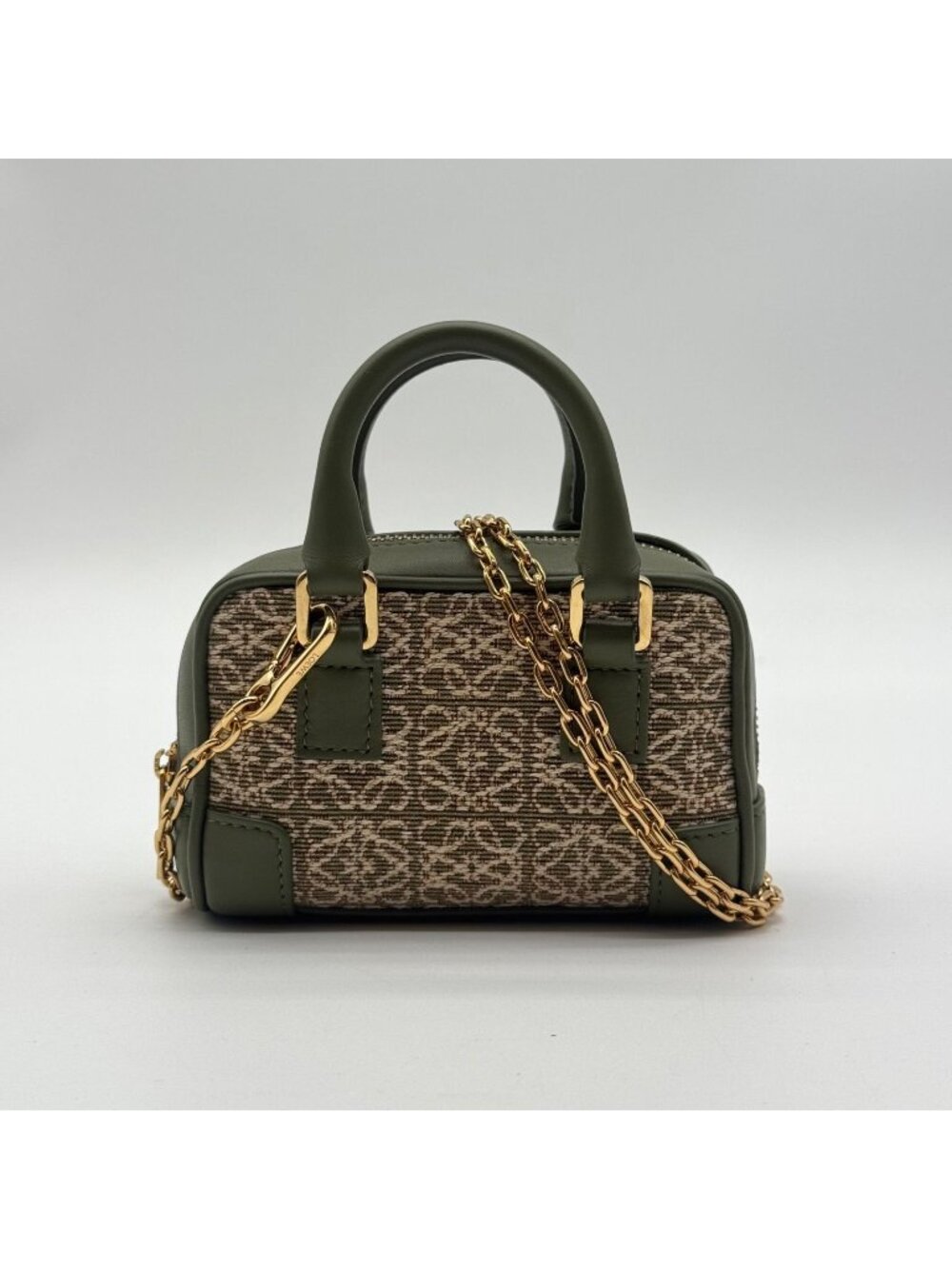 Loewe Shoulder Bag Amazona Nano Anagram Jacquard Canvas Leather